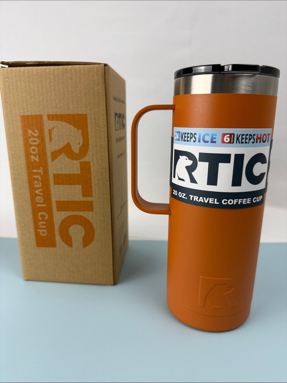 RTIC 20oz Travel Coffee Cup - Burnt Orange NIB